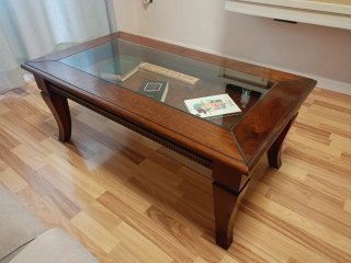 Mesa de centro madera y cristal
