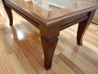 Mesa de centro madera y cristal
