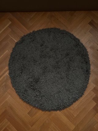 Alfombra redonda gris de tela
