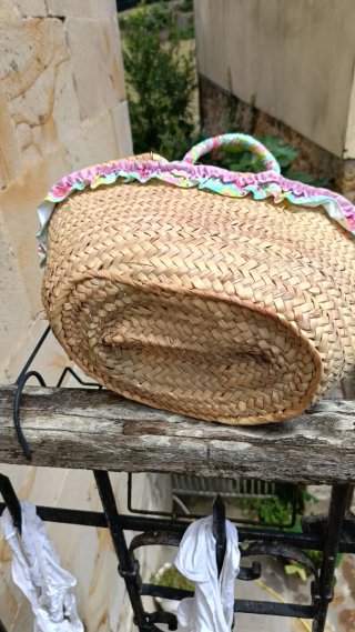 Capazo de bambú para playa