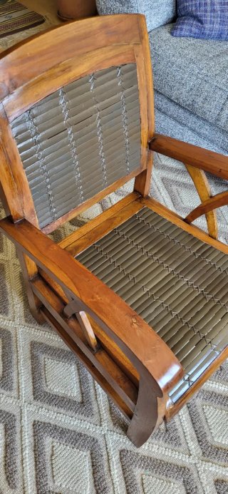 Butaca madera maciza y bambú