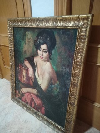 Cuadro Mujer Marco Dorado Freixas Vivo