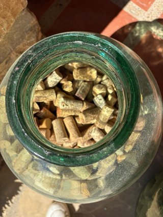 2 Botes cristal verde con corchos