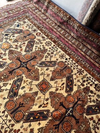 Tappeto Persiano Amano Lana Beige Marrone 282x 196