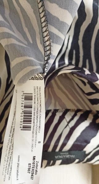 Top zebrato con spalline taglia S