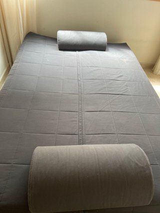 Sofá Cama Plegable Gris 135x190