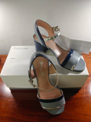 Sandalias Pollini Mujer Azul y Gris