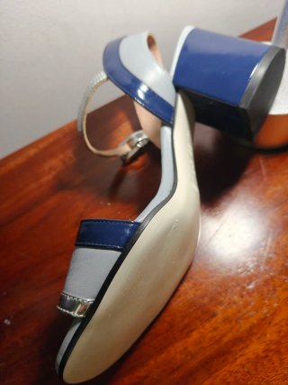 Sandalias Pollini Mujer Azul y Gris