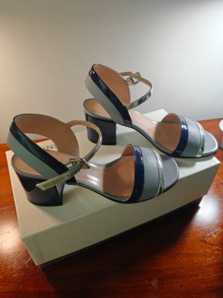 Sandalias Pollini Mujer Azul y Gris