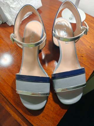 Sandalias Pollini Mujer Azul y Gris