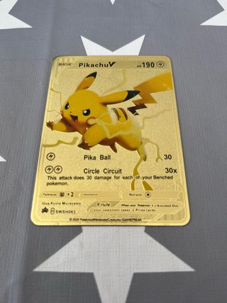 Carta Pokémon Pikachu V Metal Dorada