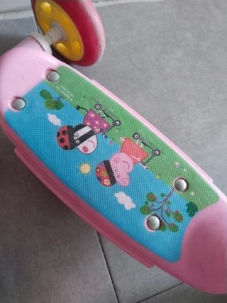 Patinete infantil rosa y lote construcciones