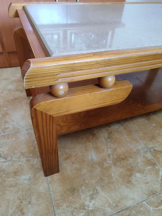 Mesa de centro pequeña madera de pino maciza