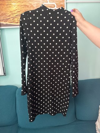 Vestido niña lunares negro y blanco