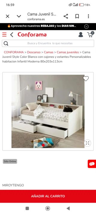 Cama nido con 2 cajones