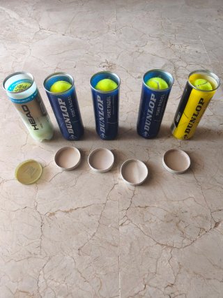 Set 5 botes pelotas pádel Dunlop y Head
