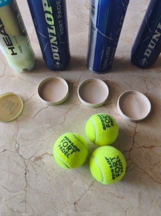 Set 5 botes pelotas pádel Dunlop y Head