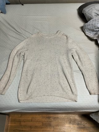 Jersey lana beige con puntos de varios colores
