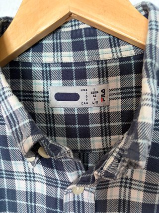 Camisa Fila Vintage L Cuadros Azul Marino