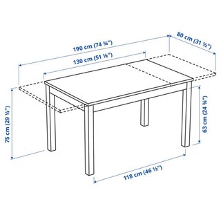 Mesa de comedor blanca de madera extensible