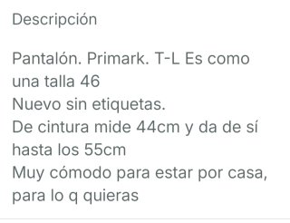 Pantalones Primark T-L ((46-48)Rosa Cuadros Talla