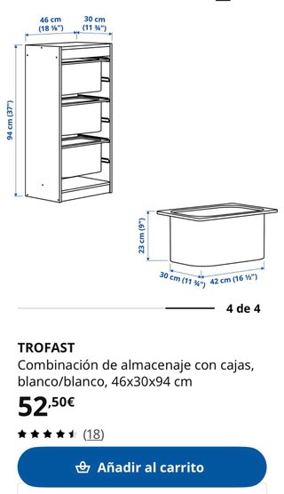 Estantería Almacenaje IKEA Blanca Plástico-madera