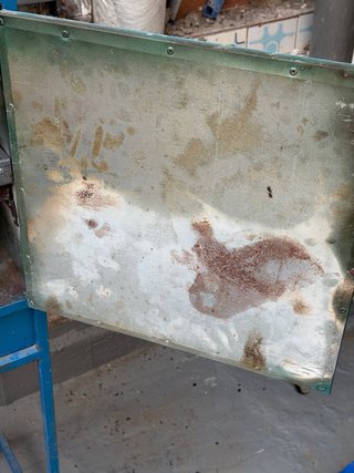 Horno de pan metálico azul