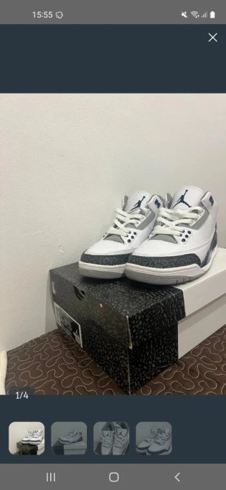 Jordan 3 Gris y Blanco