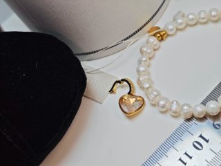 Pulsera Tous Perlas Naturales Corazón Dorado
