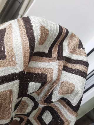 Funda cojín lino 30 x 40 beige y marrón