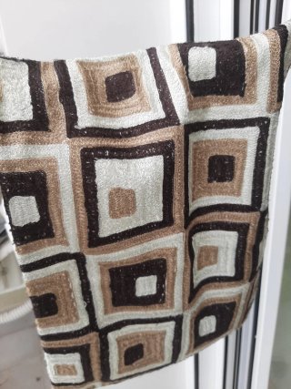 Funda cojín lino 30 x 40 beige y marrón