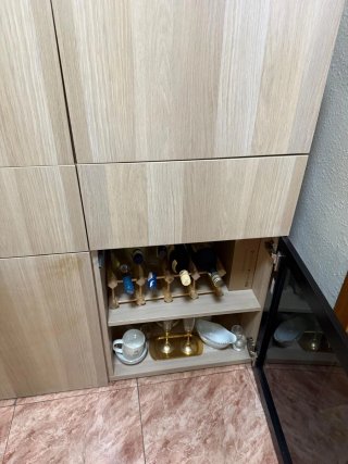 Mueble Comedor Madera y Cristal