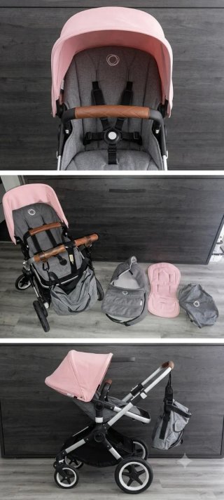 Carro Bugaboo Rosa y Gris