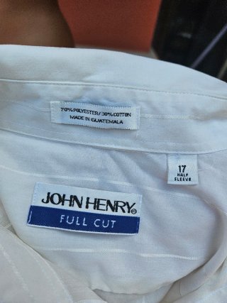 Camisa blanca de manga corta XL