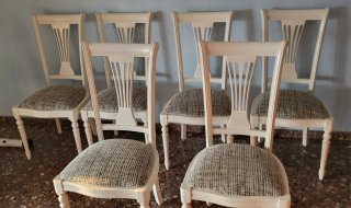 Juego de 6 Sillas Comedor Blancas