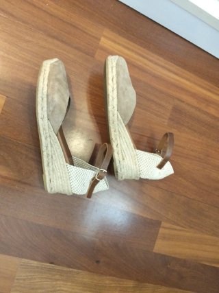Alpargatas de cuña Viguera Talla 37 Beige/Marrón