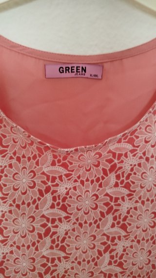 Blusa GREEN floral encaje rosa Talla XL