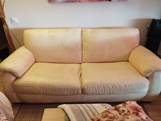 Sofá Natuzzi 3 plazas cuero beige