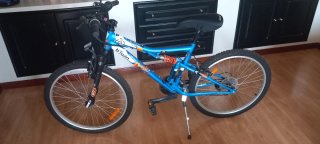 Bicicleta Btwin Azul Doble Suspensión