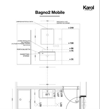 Mobile bagno Karol Blu Petrolio