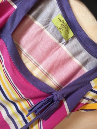 Camiseta retro Zara rayas multicolor talla M