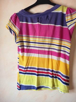 Camiseta retro Zara rayas multicolor talla M