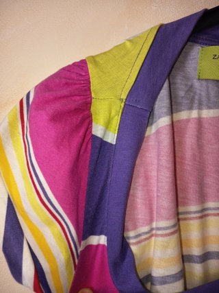 Camiseta retro Zara rayas multicolor talla M