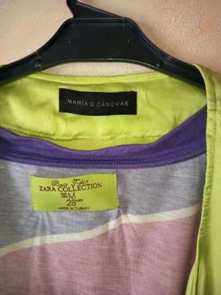 Camiseta retro Zara rayas multicolor talla M
