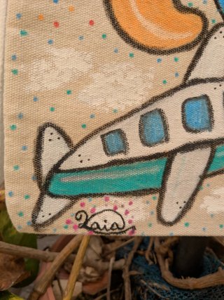 Bolsa de tela pintada a mano diseño personalizo