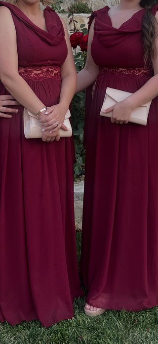 Vestido de fiesta/invitada burdeos. Solo 1 puesta