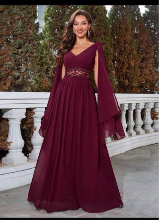 Vestido de fiesta/invitada burdeos. Solo 1 puesta