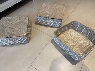 Cestas de mimbre decorativas (3 unidades)