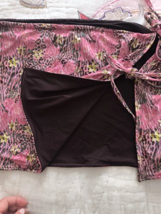 Pareo de bikini estampado, reversible