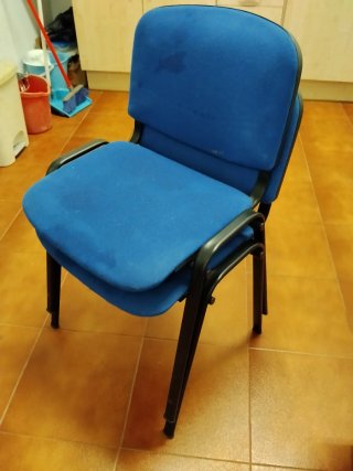 5 Sillas Apilables Oficina Azul/Gris